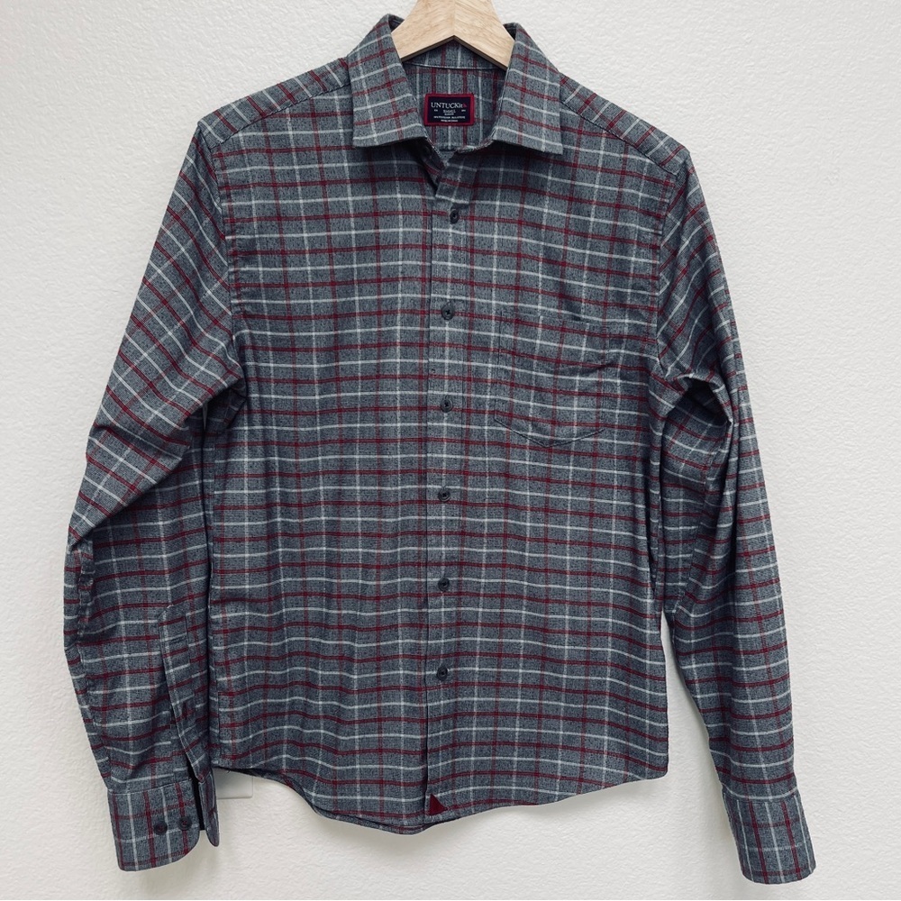 Untuckit Plaid Button Down Shirt Size S Mens